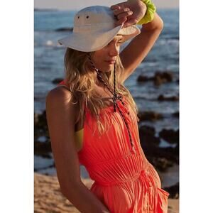 Free People FP Movement Romper Size Small Tropic Sport Jumpsuit Parachute Orange